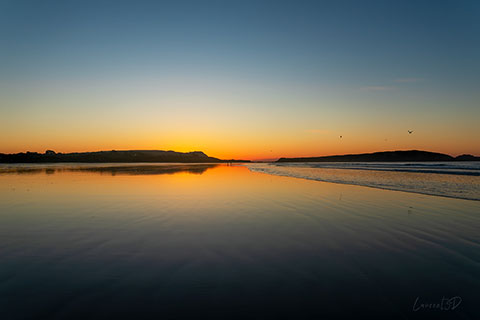 Lever de soleil sur la plage de l’Aber, presqu’île de Crozon