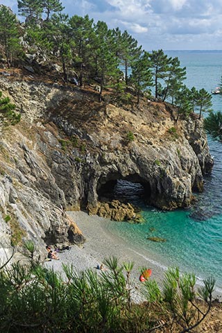 Vue de la plage de l'île Vierge